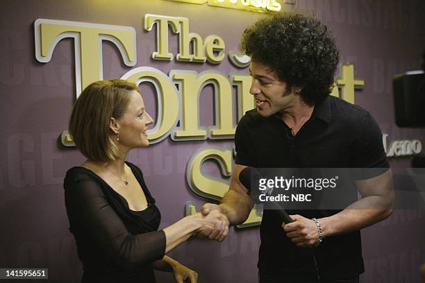 Episode 4042 -- Pictured: Actress/director Jodie Foster talks to Bryan Branly backstage on May 13, 2011 -- Photo by: Stacie McChesney/NBC/NBCU Photo...