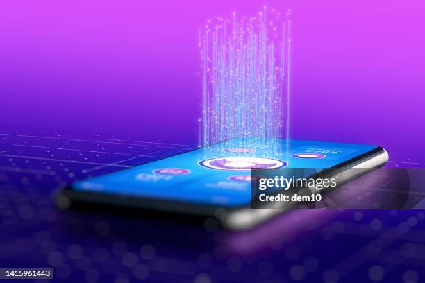 social media followers and connections on smart phone with copy space - internet marketing stock illustrations