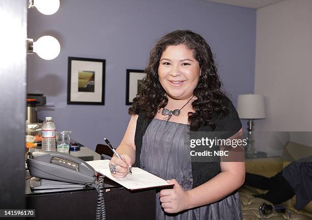 Episode 4156 -- Pictured: Actress Raini Rodriguez backstage on November 30, 2011 -- Photo by: Paul Drinkwater/NBC/NBCU Photo Bank