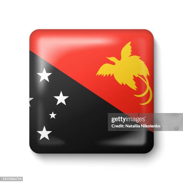 flag - square glossy icon. - guinea flag stock illustrations