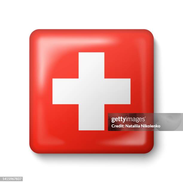 switzerland flag - square glossy icon. - geneva stock illustrations