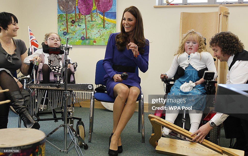 Catherine, Duchess Of Cambridge Visits The Treehouse Children's Centre