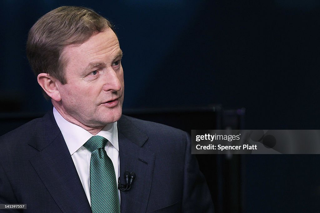 Irish Taoiseach Enda Kenny Rings The Opening Bell Of The New York Stock Exchange