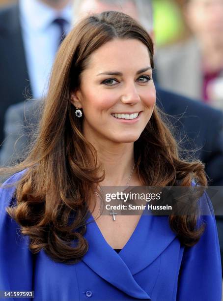 Catherine, Duchess of Cambridge arrives to officially open The Treehouse Children's Hospice on March 19, 2012 in Ipswich, England.