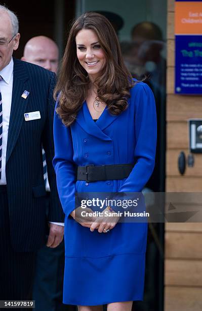 Catherine, Duchess of Cambridge arrives to officially open The Treehouse Children's Hospice on March 19, 2012 in Ipswich, England.