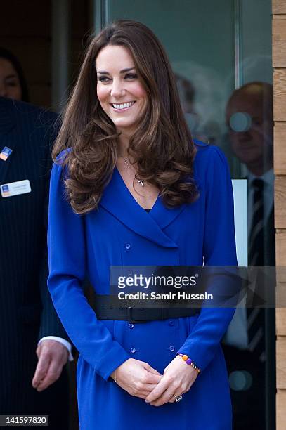 Catherine, Duchess of Cambridge arrives to officially open The Treehouse Children's Hospice on March 19, 2012 in Ipswich, England.
