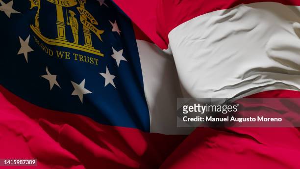 flag of the us state of georgia - georgia estado de eeuu fotografías e imágenes de stock