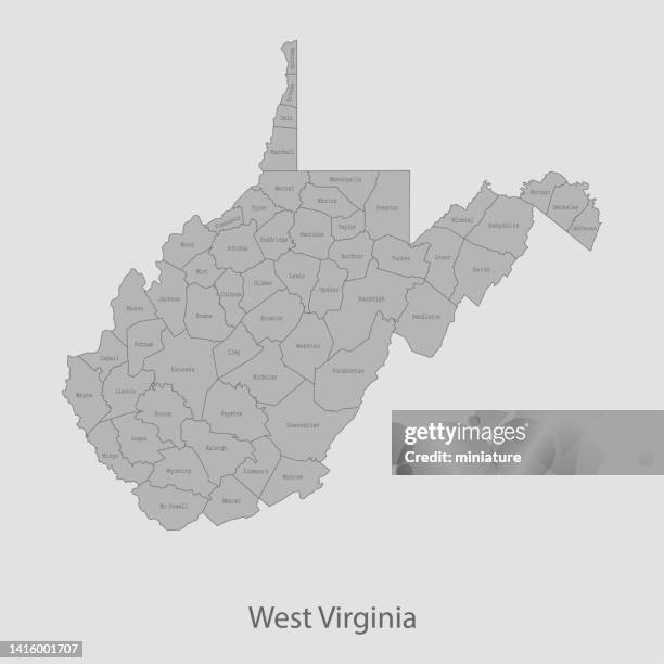 west virginia map - west-virginia-county-map stock illustrations
