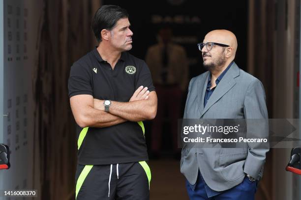 Andrea Sottil Udinese Calcio coach and Pierpaolo Marino Udinese Calcio Sports director before the Serie A match between Udinese Calcio and...