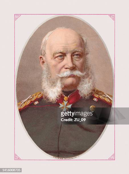 william i (german emperor, 1797-1871), chromolithograph, published in 1887 - sideburn stock illustrations