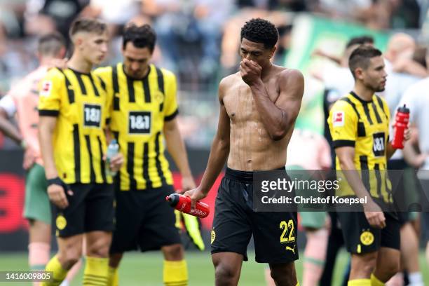 Jude Bellingham of Dortmund looks dejected after losing 2-3 the Bundesliga match between Borussia Dortmund and SV Werder Bremen at Signal Iduna Park...
