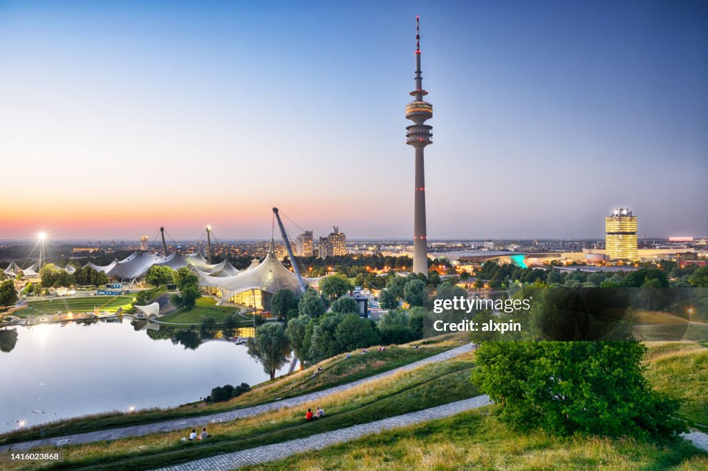 Panorama des Olympiaparks in München