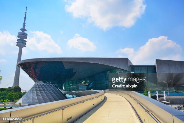 bmw welt in munich - bmw münchen stock pictures, royalty-free photos & images