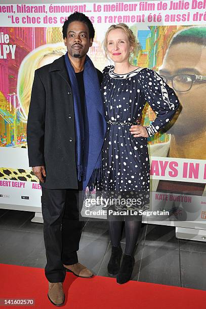 Julie Delpy and Chris Rock attend '2 Days In New York' Paris Premiere at Mk2 Bibliotheque on March 19, 2012 in Paris, France.