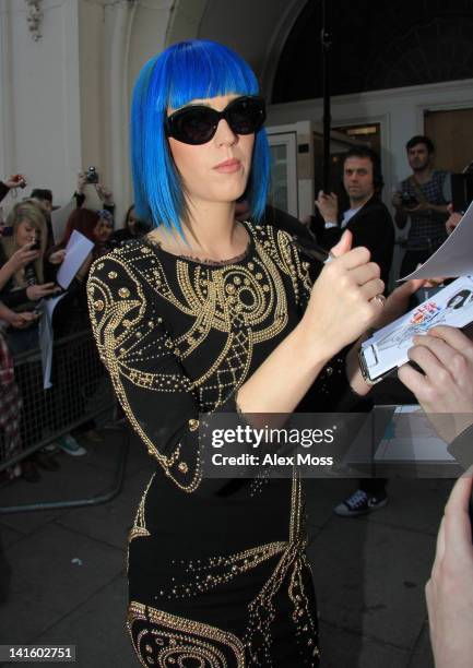 Katy Perry sighting on March 19, 2012 in London, England.