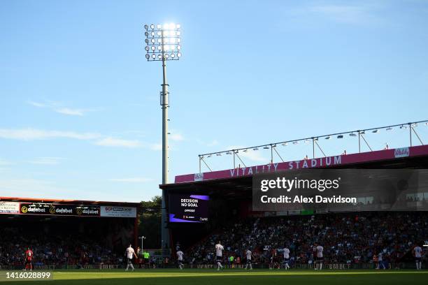 General view of play during the Premier League match between AFC Bournemouth and Arsenal FC at Vitality Stadium on August 20, 2022 in Bournemouth,...