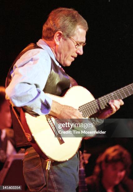 Chet Atkins performs at Paul Masson Winery on September 20, 1991 in Saratoga, California.