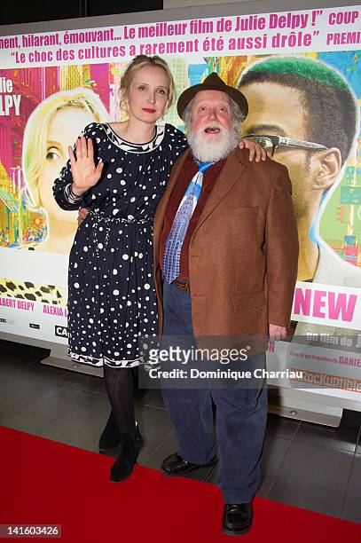 Julie Delpy and Albert Delpy attend '2 Days In New York' Premiere at Mk2 Bibliotheque on March 19, 2012 in Paris, France.