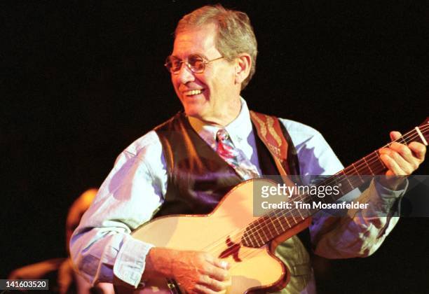 Chet Atkins performs at Paul Masson Winery on September 20, 1991 in Saratoga, California.