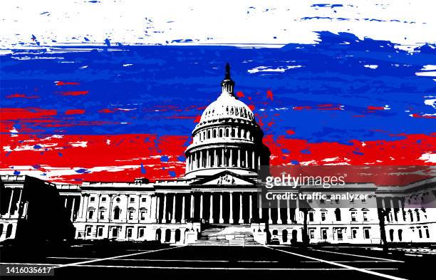 grungy washington dc/russia background - state capitol building stock illustrations