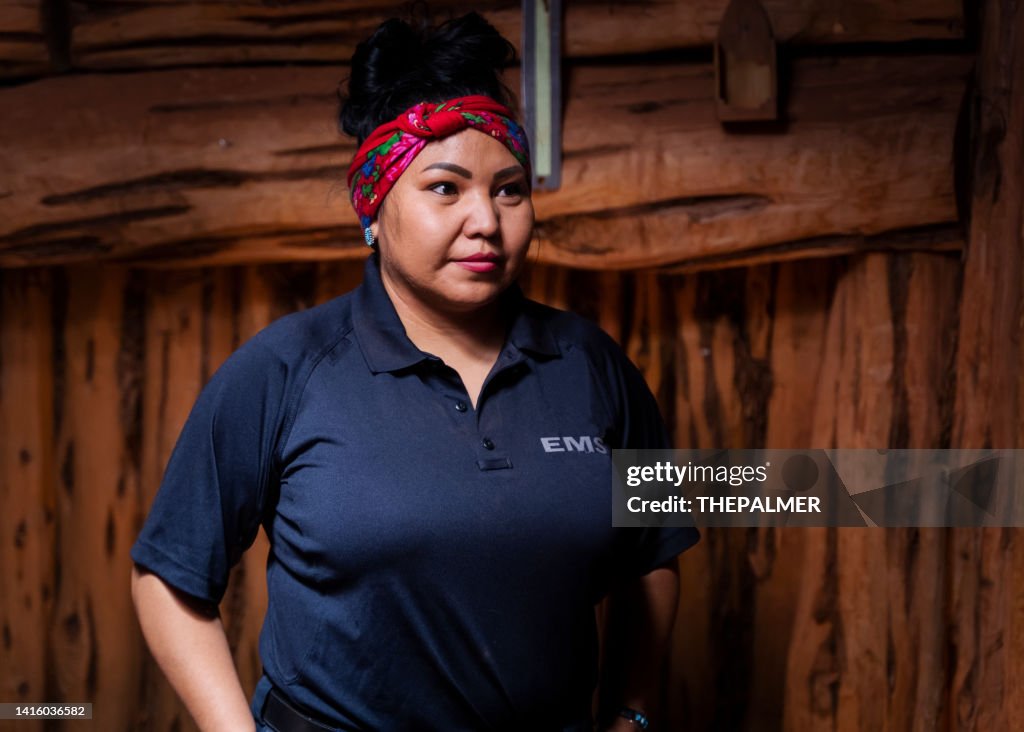 Young navajo female paramedic