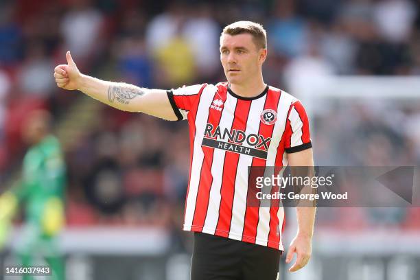 John Fleck of Sheffield United reacts during the Sky Bet Championship between Sheffield United and Blackburn Rovers at Bramall Lane on August 20,...