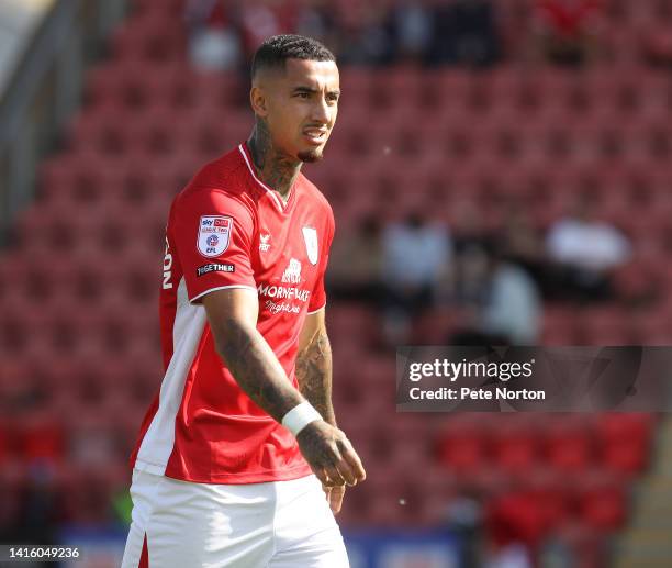 Courtney Baker-Richardson of Crewe Alexandra in action during the Sky Bet League Two between Crewe Alexandra and Northampton Town at Mornflake...
