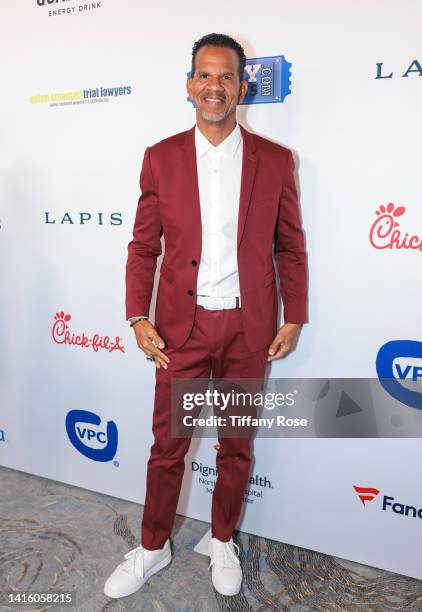 Andre Reed arrives at the 22nd Annual Harold and Carole Pump Foundation Gala at The Beverly Hilton on August 19, 2022 in Beverly Hills, California.