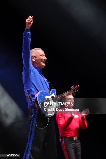 Anthony Field of The Wiggles performs on stage during the Big Show Tour! at Spark Arena on August 21, 2022 in Auckland, New Zealand.