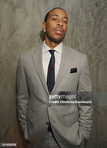 Chris 'Ludacris' Bridges attends the after party for the Giorgio Armani & The Cinema Society screening of "Intruders" at The Double Seven on March...
