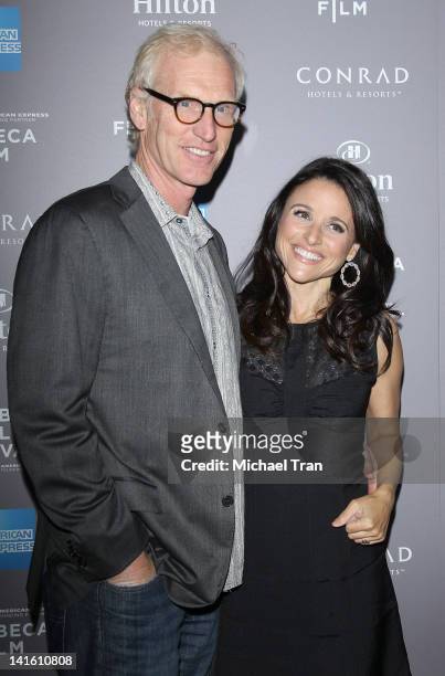 Brad Hall and Julia Louis-Dreyfus arrive at the 2012 Tribeca Film Festival and American Express Los Angeles reception held at The Beverly Hilton...