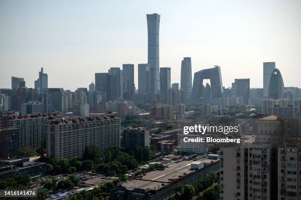 Buildings in Beijing, China, on Friday, June 30, 2023. Chinese President Xi Jinping’s elevation of a long-serving technocrat as the central bank’s...