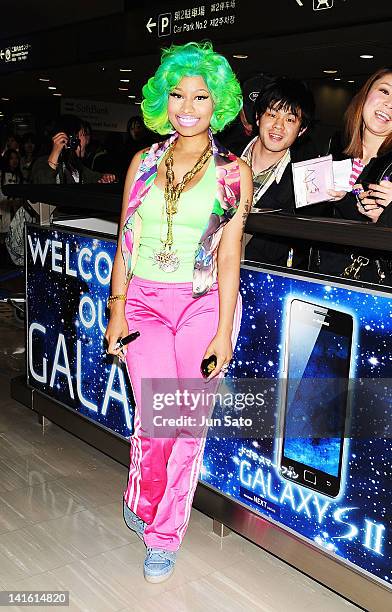 Singer Nicki Minaj arrives at Narita International Airport on March 20, 2012 in Narita, Japan.