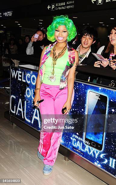 Singer Nicki Minaj arrives at Narita International Airport on March 20, 2012 in Narita, Japan.