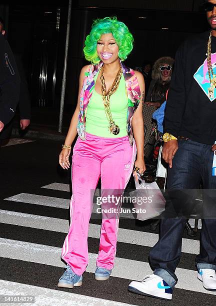 Singer Nicki Minaj arrives at Narita International Airport on March 20, 2012 in Narita, Japan.