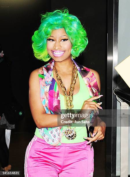 Singer Nicki Minaj arrives at Narita International Airport on March 20, 2012 in Narita, Japan.