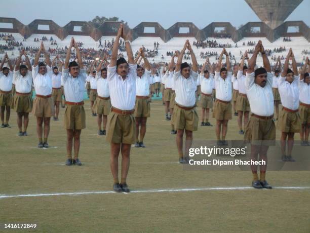 Swayam Sevak's rally of RSS at Sardar Patel Stadium in Ahmedabad Gujarat India on 1st January 2006.