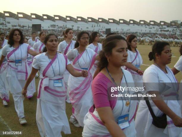 Swayam Sevak's rally of RSS at Sardar Patel Stadium in Ahmedabad Gujarat India on 1st January 2006.