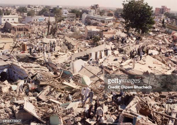 Scene after earthquake hit in Anjar Gujarat India on 29th January 2001.