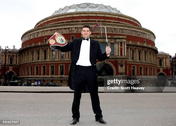 Nathan Cleverly attends a press conference to promote his upcoming Light Heaveyweight bout with Robin Krasniqi at The Royal Albert Hall on March 20,...