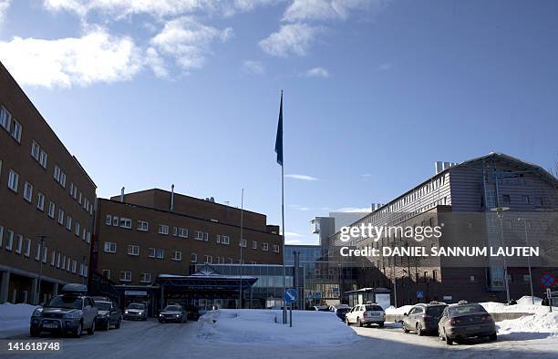 This picture shows the University Hospital in Tromsoe, where the injured person during an avalanche was taken, and where the five bodies are being...