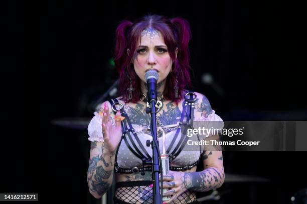 Lead singer Libby Lux for Bridge City Sinners performs at the Punk in Drublic Craft Beer & Music Festival at Fiddler's Green Amphitheatre on August...