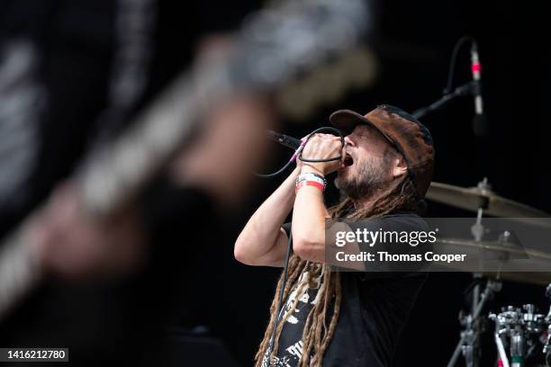 Lead singer Keith Morris of Circle Jerks at the Punk in Drublic Craft Beer & Music Festival at Fiddler's Green Amphitheatre on August 20, 2022 in...