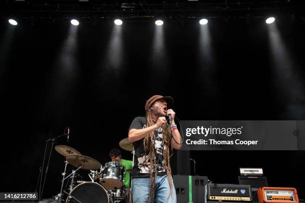 Lead singer Keith Morris of Circle Jerks at the Punk in Drublic Craft Beer & Music Festival at Fiddler's Green Amphitheatre on August 20, 2022 in...