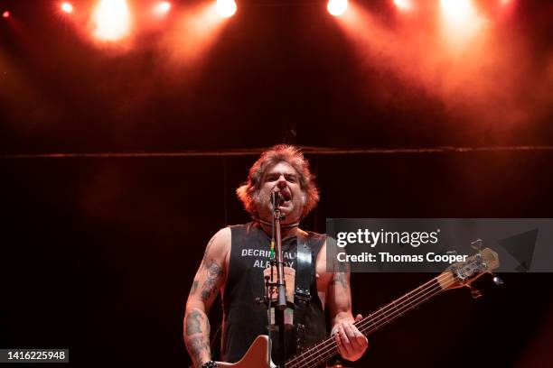 Mike Burkett "Fat Mike" of NOFX at the Punk in Drublic Craft Beer & Music Festival at Fiddler's Green Amphitheatre on August 20, 2022 in Englewood,...