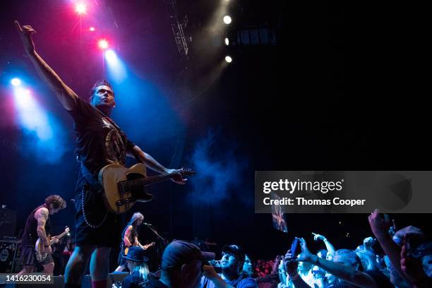 Guitarist Aaron 'El Jefe' Abeyta at the Punk in Drublic Craft Beer & Music Festival at Fiddler's Green Amphitheatre on August 20, 2022 in Englewood,...