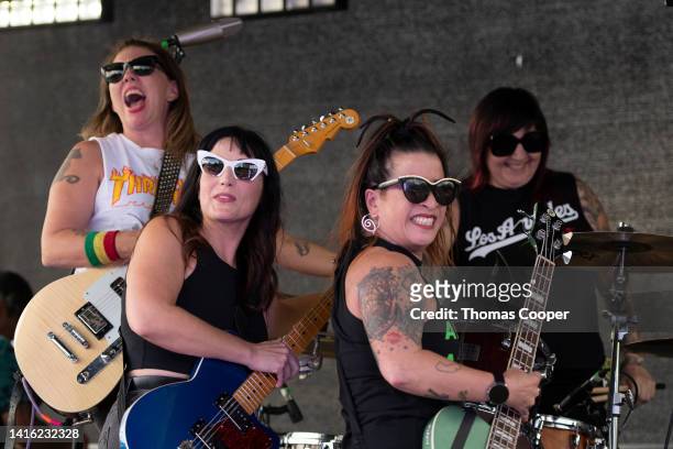 Stacey Dee, Jennie Cotterill, Linh Le and Myra Gallarza of Bad Cop / Bad Cop at the Punk in Drublic Craft Beer & Music Festival at Fiddler's Green...