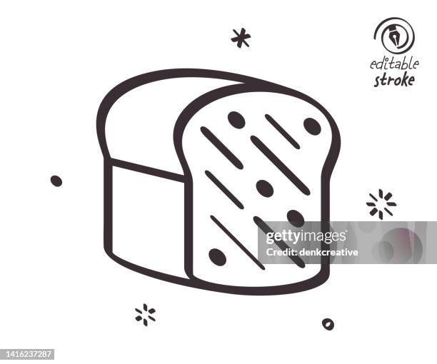 playful line illustration for bread bakery - french bread rolls stock illustrations