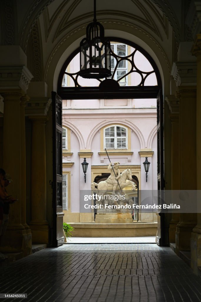 Statue of Saint George at the Primate's Palace in Bratislava