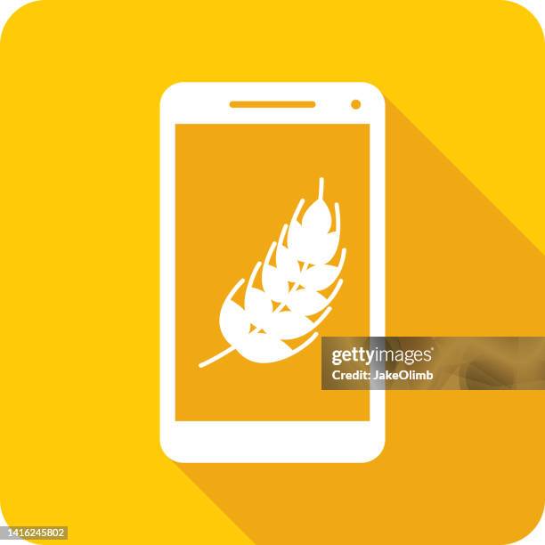 grain smartphone icon silhouette - buckwheat stock illustrations